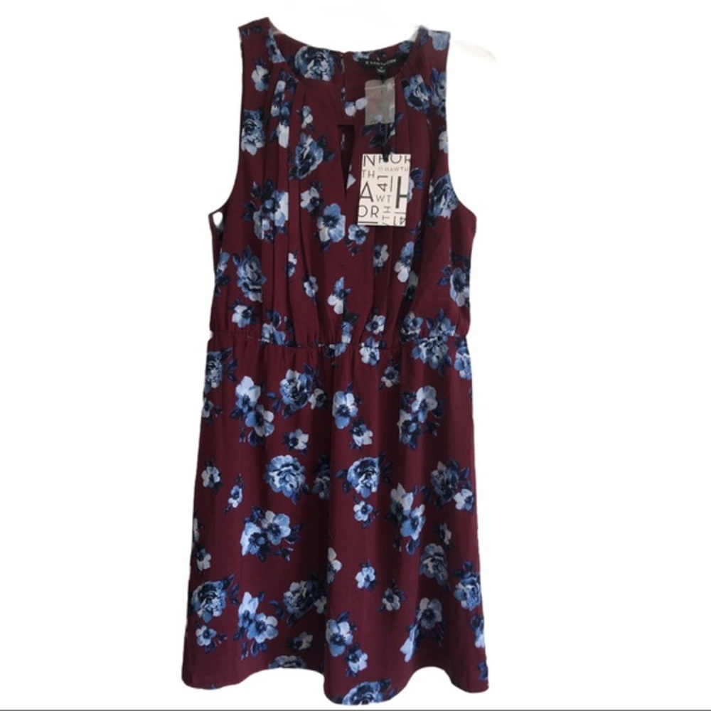 41 HAWTHORN‎ WINE BLUE FLORAL DRESS M